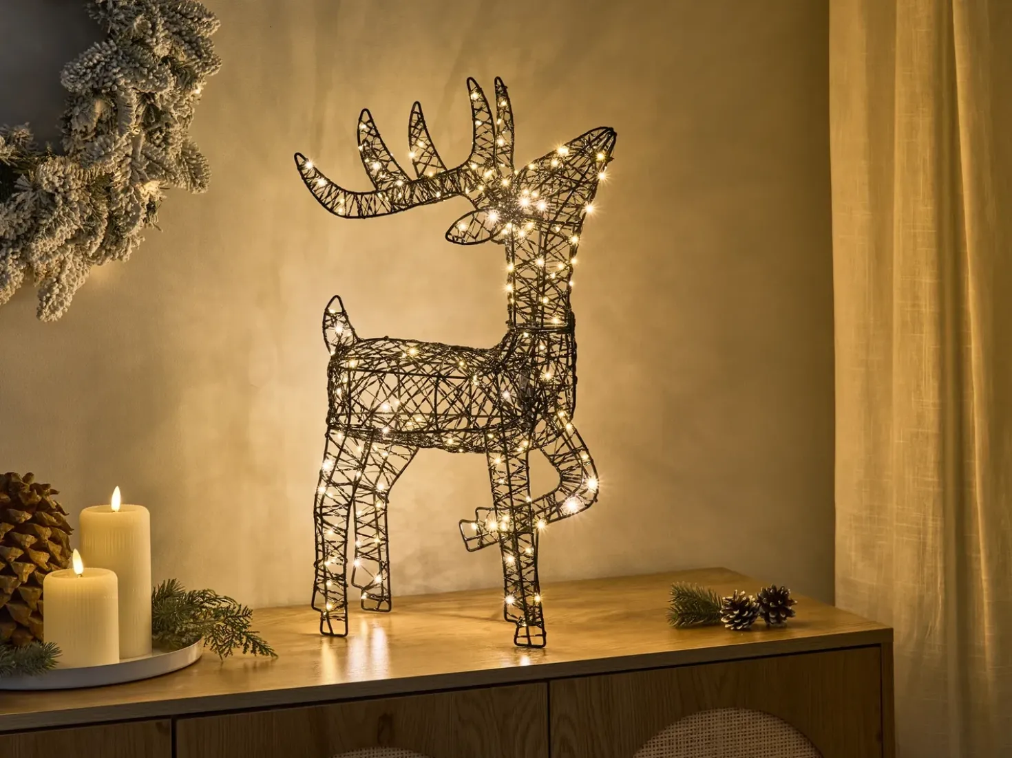 Decorazione per esterni LED RAVSJON Renna 58 cm Nero