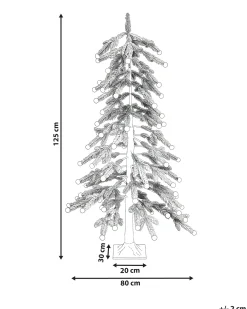 Decorazione per esterni LED HASSLAN Albero di Natale 125 cm Bianco