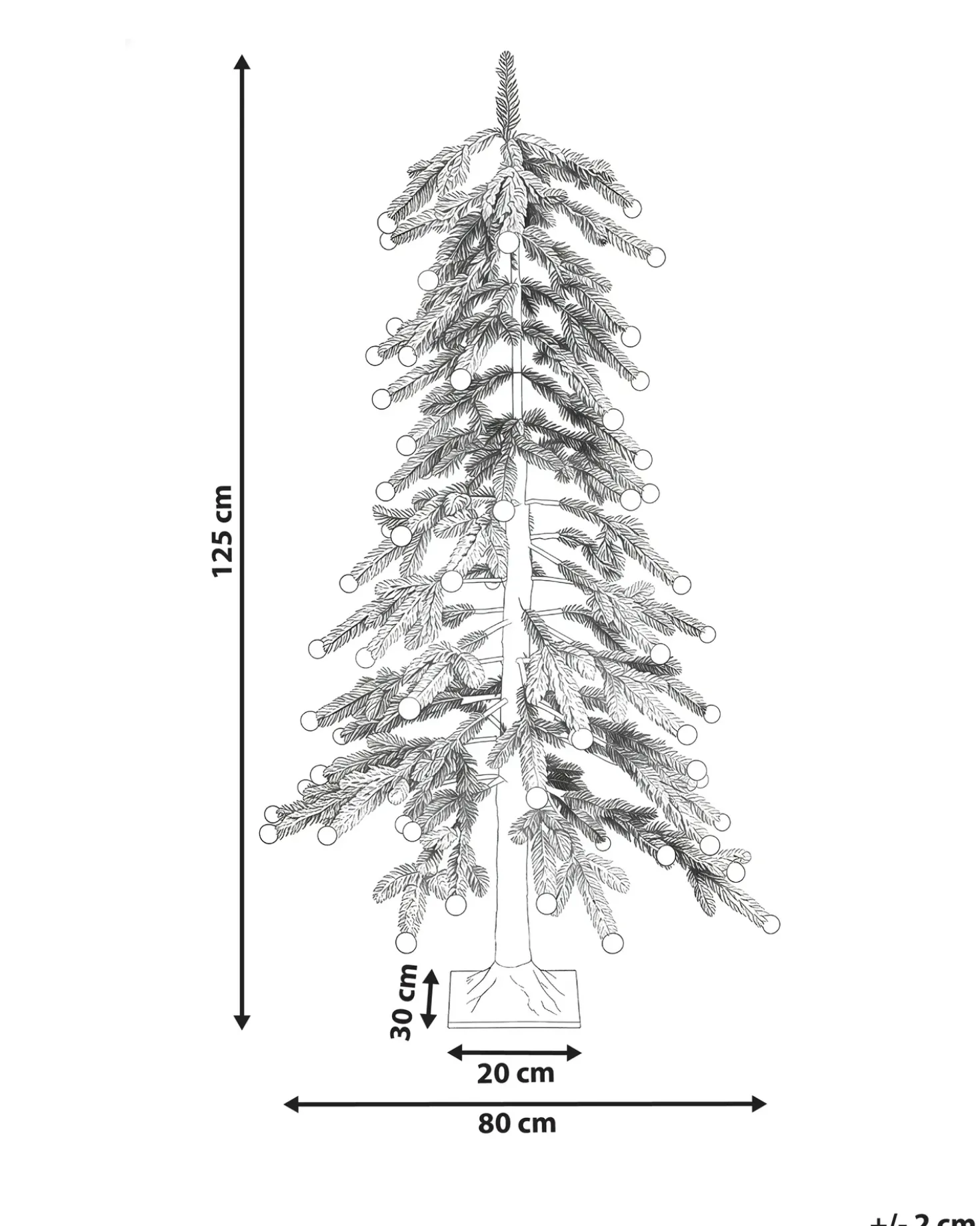 Decorazione per esterni LED HASSLAN Albero di Natale 125 cm Bianco