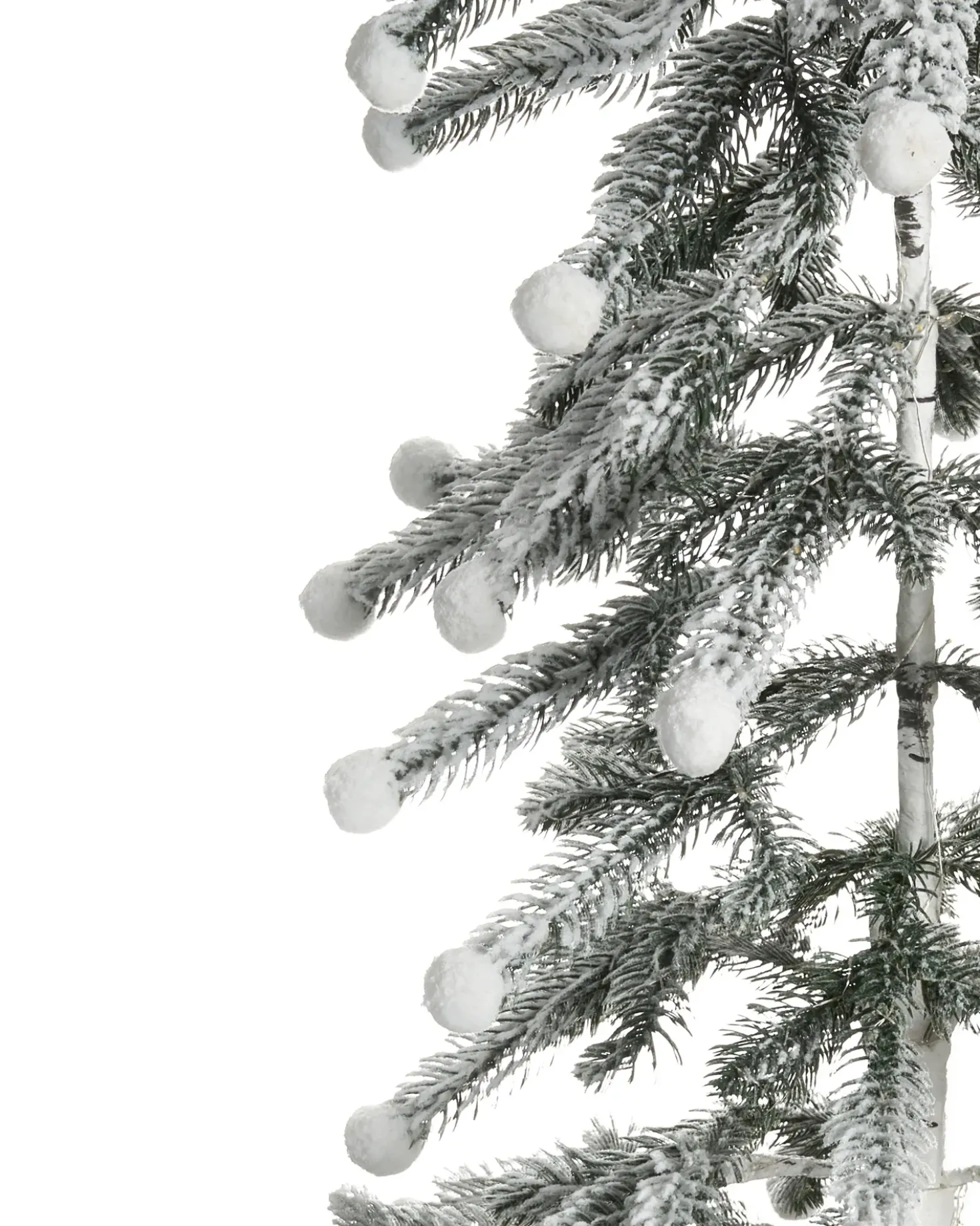 Decorazione per esterni LED HASSLAN Albero di Natale 125 cm Bianco