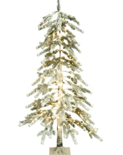 Decorazione per esterni LED HASSLAN Albero di Natale 125 cm Bianco