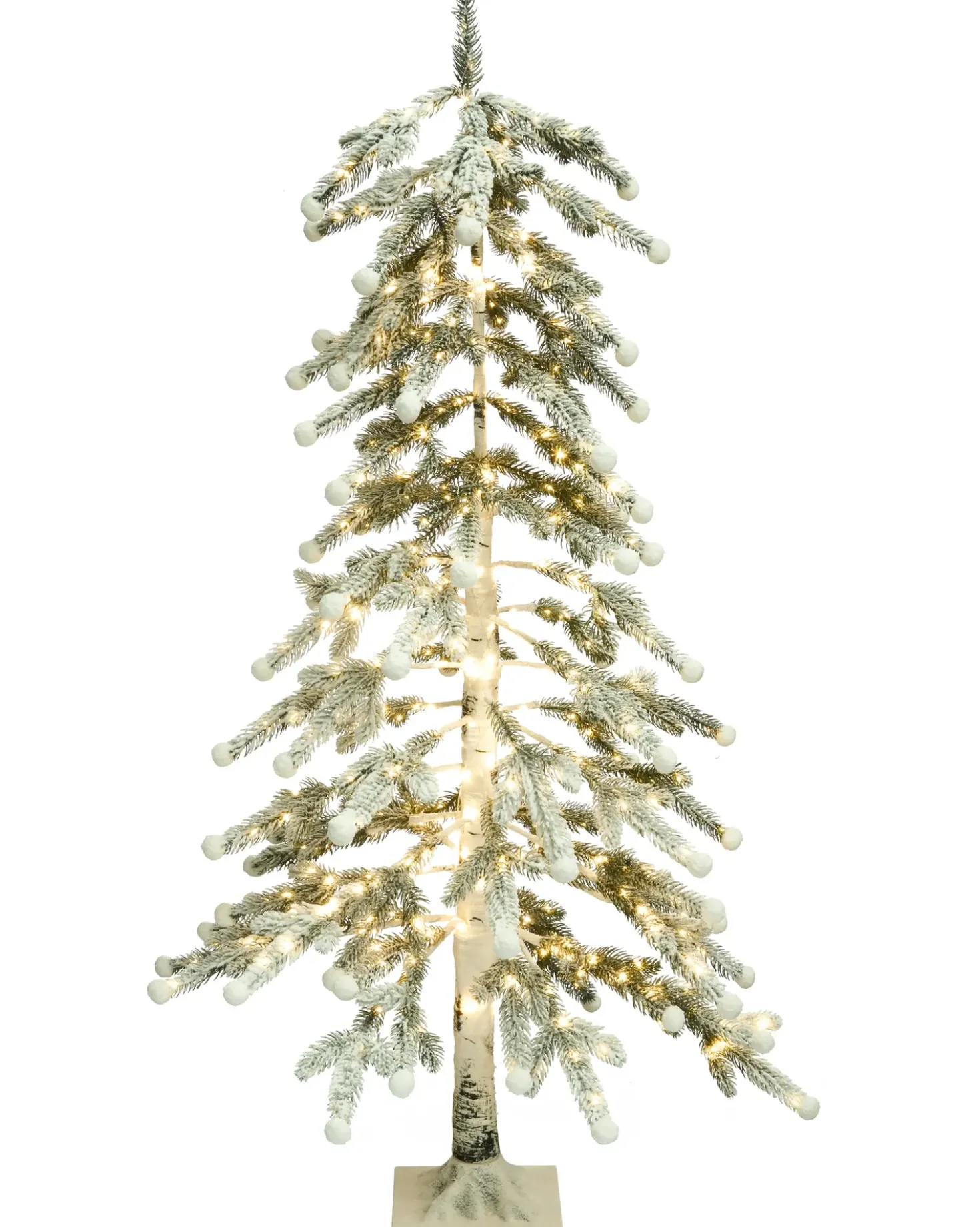 Decorazione per esterni LED HASSLAN Albero di Natale 125 cm Bianco