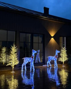 Decorazione per esterni LED HASSLAN Albero di Natale 125 cm Bianco