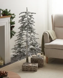 Decorazione per esterni LED HASSLAN Albero di Natale 125 cm Bianco