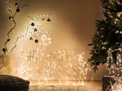 Decorazione per esterni LED MIKKELI Renna animata 76/47/52 cm Bianco