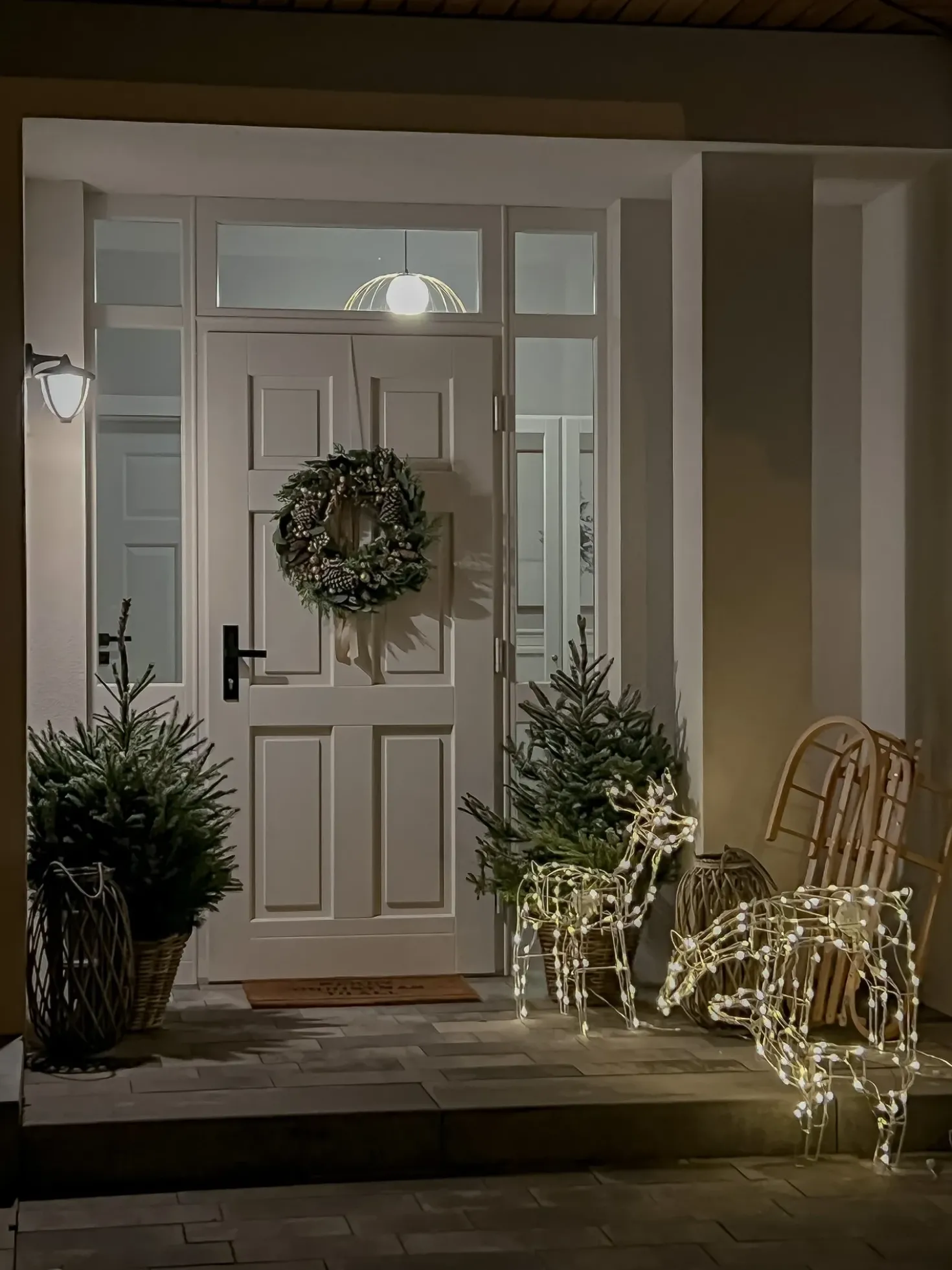 Decorazione per esterni LED MIKKELI Renna animata 76/47/52 cm Bianco