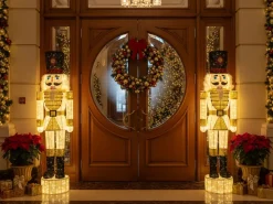 Decorazione per esterni LED STOROVAN Schiaccianoci 152 cm Bianco/Oro