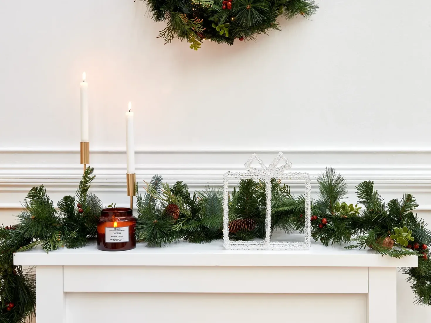 Decorazione per esterni LED KEMI Regali di Natale 25 cm Bianco