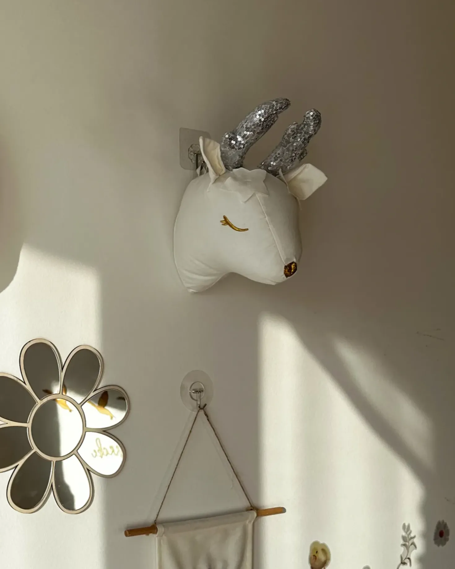 Decorazioni da Parete Cameretta Capriolo SUZY Cotone 29 cm Bianco