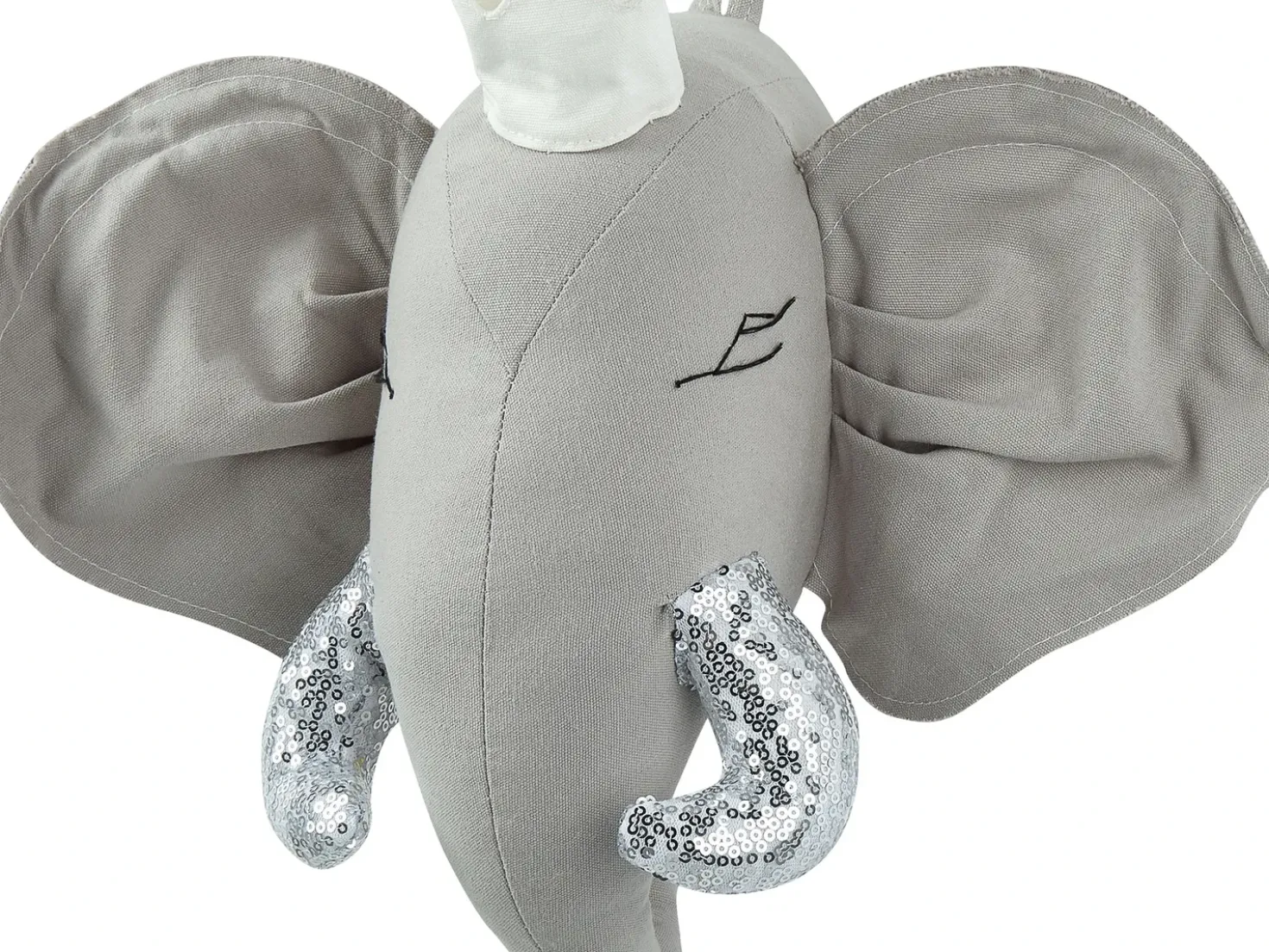 Decorazioni da Parete Cameretta Elefante TANTOR Cotone 33 cm Grigio