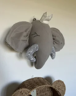 Decorazioni da Parete Cameretta Elefante TANTOR Cotone 33 cm Grigio