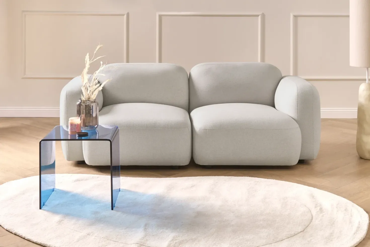Divano 3 posti AFOSS Tessuto Beige chiaro