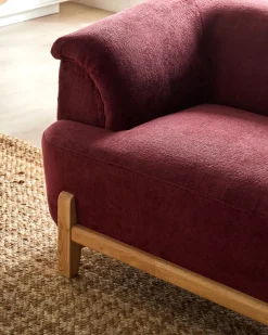 Divano 3 posti ALNOR Ciniglia Bordeaux