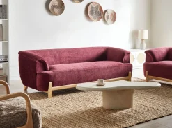 Divano 3 posti ALNOR Ciniglia Bordeaux