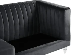 Divano 3 posti ARVIKA Velluto Nero