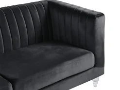 Divano 3 posti ARVIKA Velluto Nero