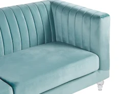Divano 3 posti ARVIKA Velluto Azzurro