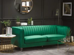 Divano 3 posti ARVIKA Velluto Verde