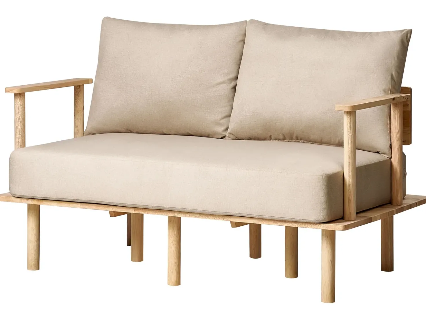 Divano 2 posti ASKER Tessuto Beige sabbia