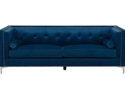 Divano 3 posti AVALDSENES Velluto Blu marino