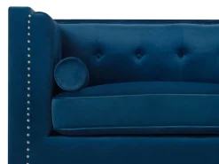Divano 3 posti AVALDSENES Velluto Blu marino