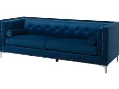 Divano 3 posti AVALDSENES Velluto Blu marino
