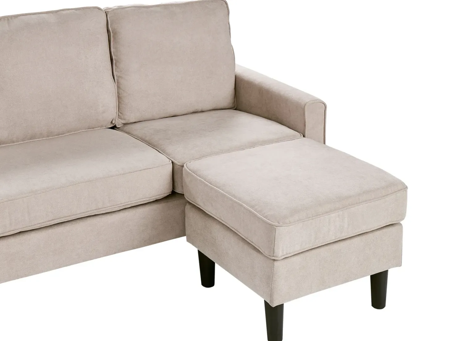 Divano 3 posti AVESTA Tessuto Beige con ottomana