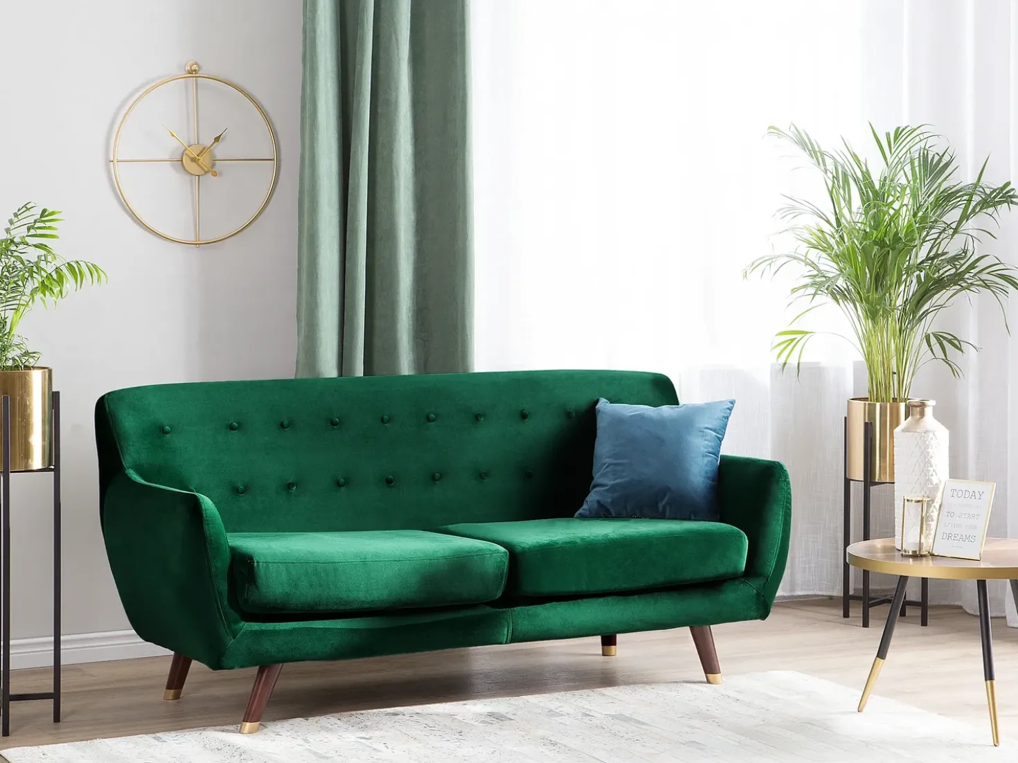 Divano 3 posti BODO Velluto Verde smeraldo