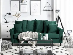 Divano 3 posti BORNHOLM Velluto Verde scuro
