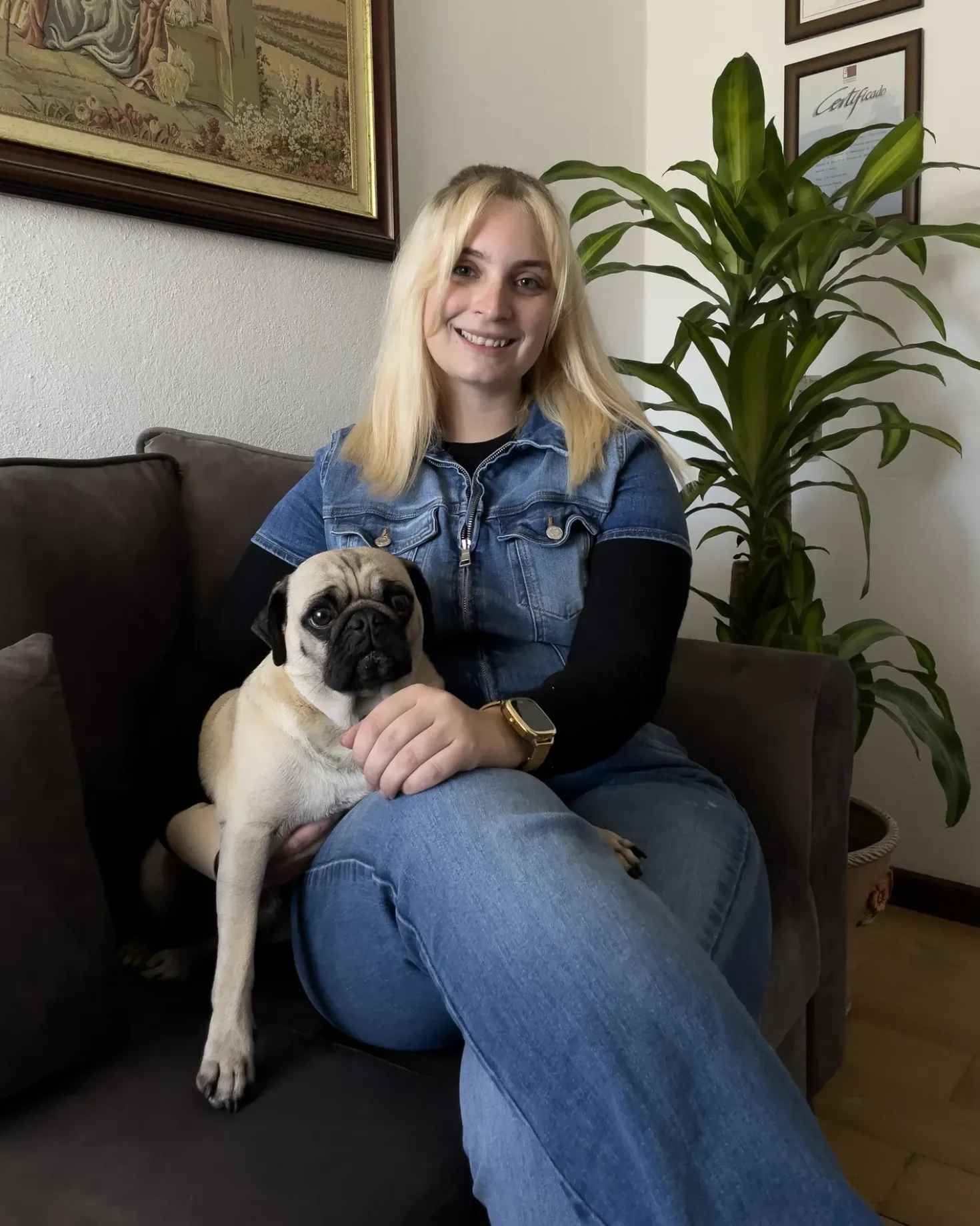 Divano 3 posti BORNHOLM Velluto Grigio scuro