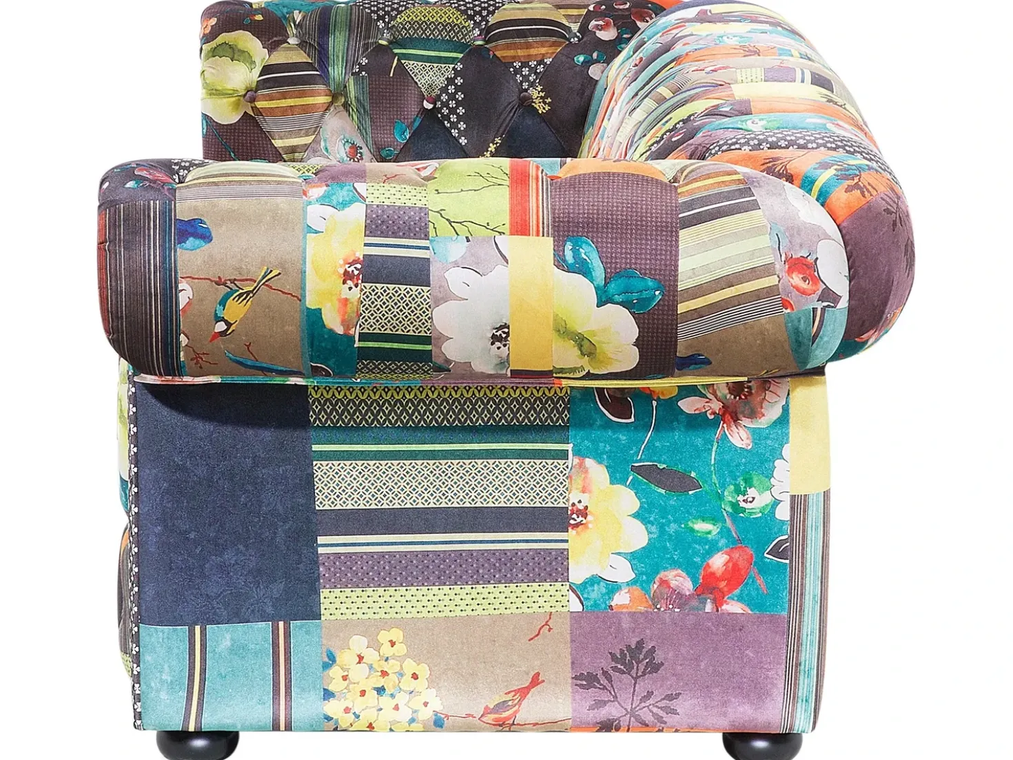 Divano 3 posti CHESTERFIELD Tessuto Verde chiaro