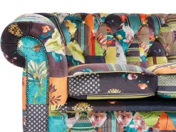 Divano 3 posti CHESTERFIELD Tessuto Verde chiaro