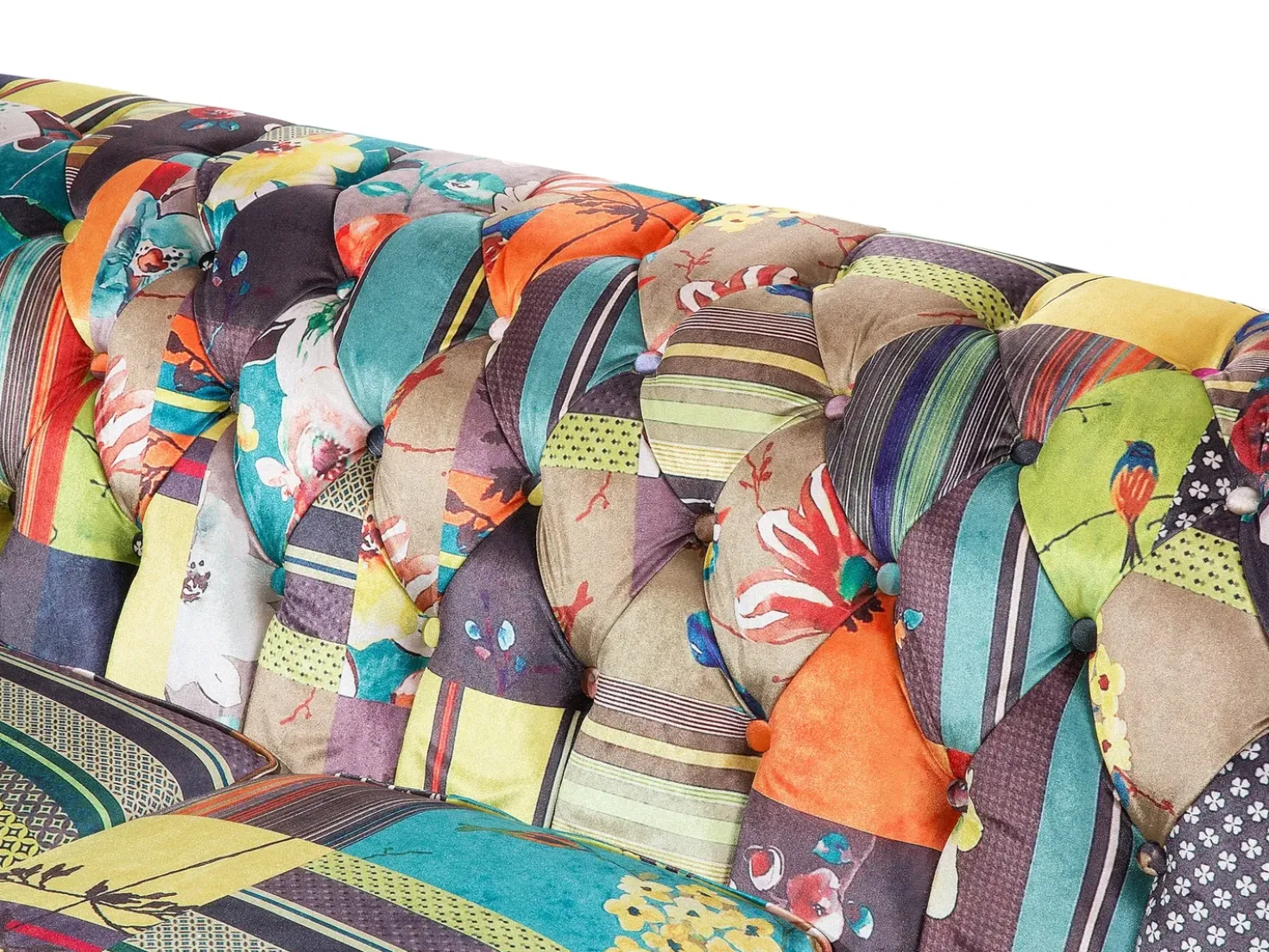 Divano 3 posti CHESTERFIELD Tessuto Verde chiaro