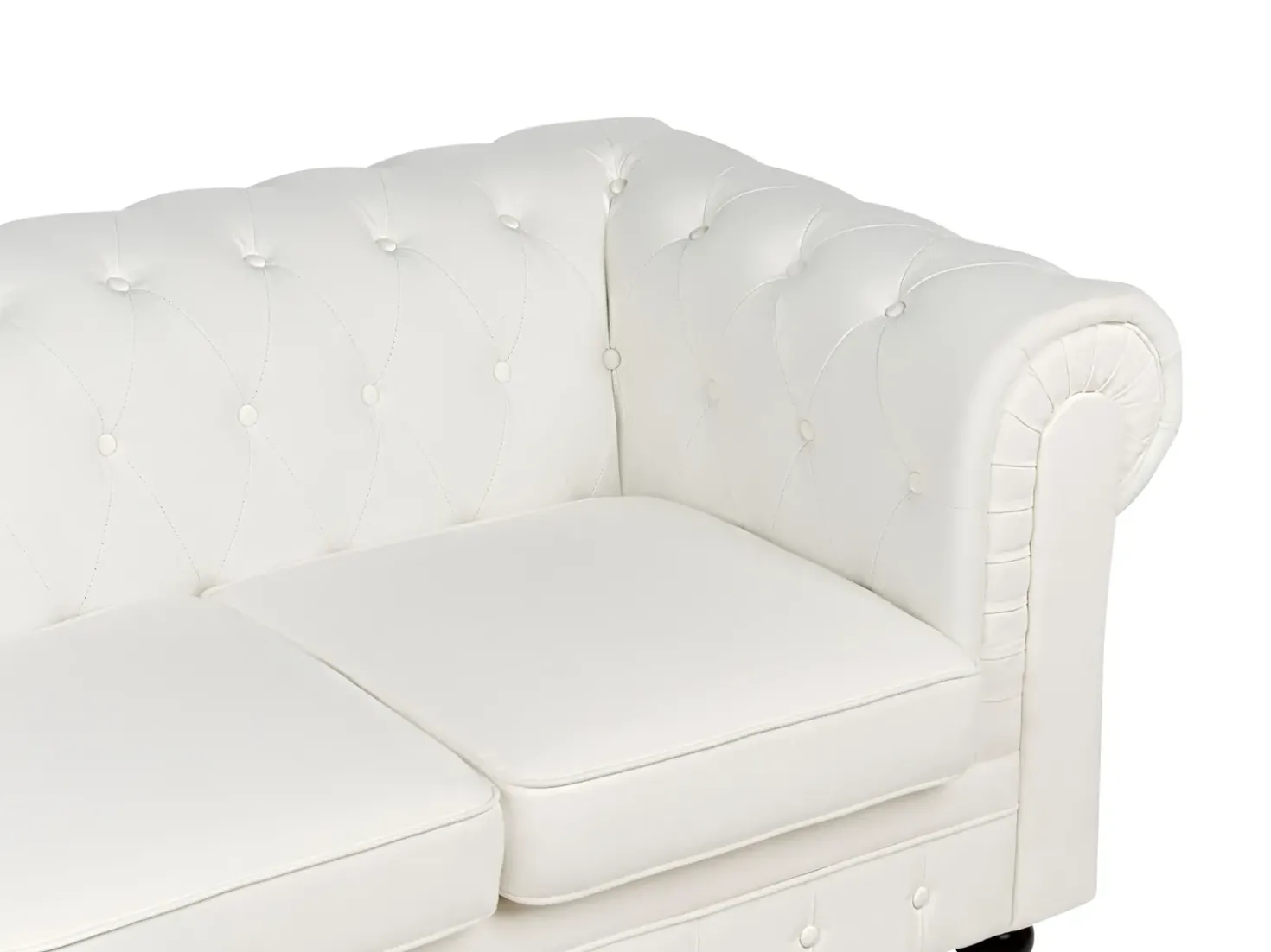 Divano 3 posti CHESTERFIELD Tessuto Bianco sporco