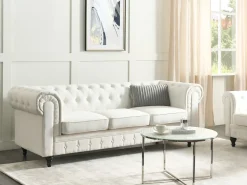 Divano 3 posti CHESTERFIELD Tessuto Bianco sporco
