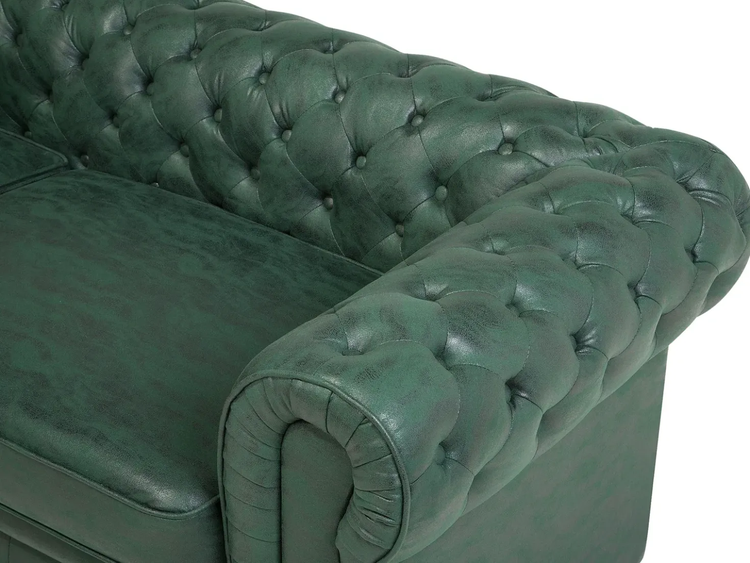 Divano 3 posti CHESTERFIELD Pelle sintetica Verde