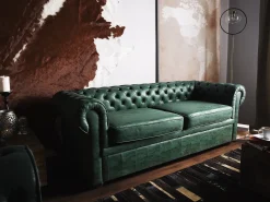 Divano 3 posti CHESTERFIELD Pelle sintetica Verde