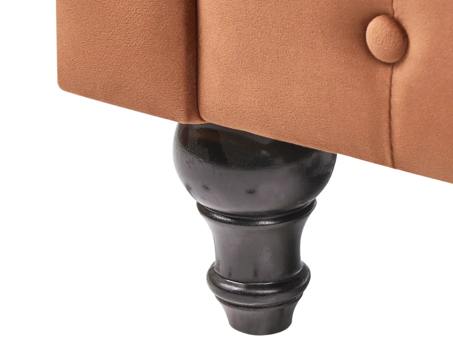 Divano 3 posti CHESTERFIELD Velluto Marrone dorato