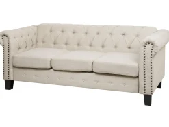 Divano 3 posti CHESTERFIELD Tessuto Beige