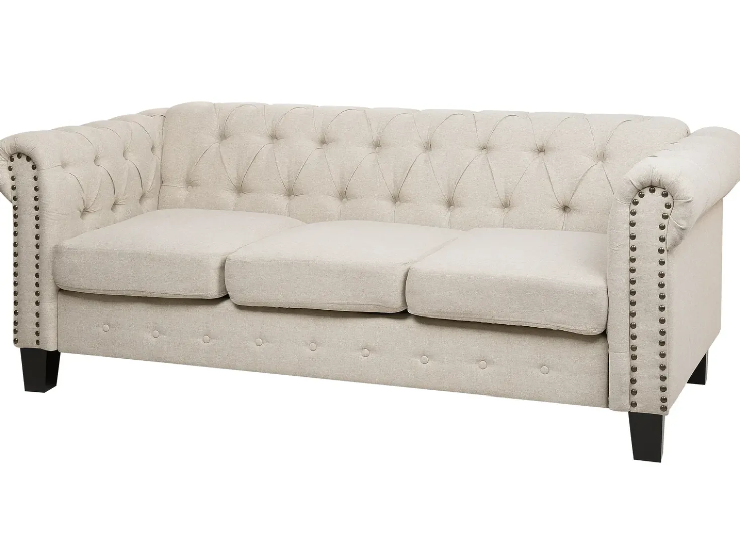 Divano 3 posti CHESTERFIELD Tessuto Beige
