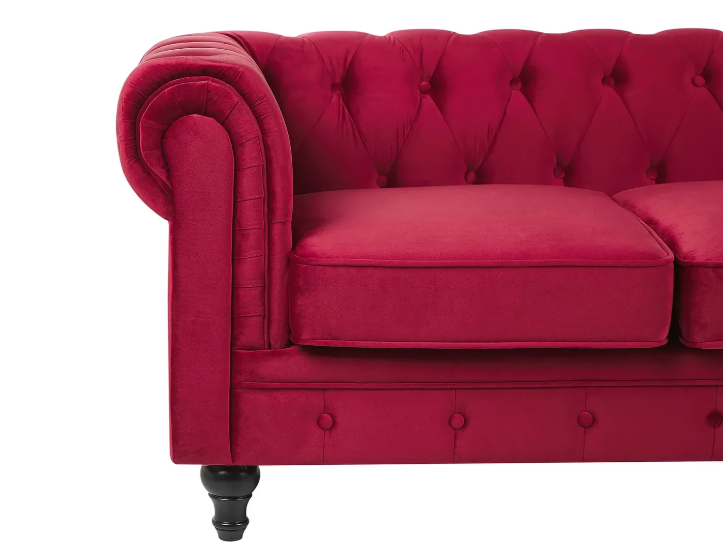 Divano 3 posti CHESTERFIELD Velluto Rosso scuro