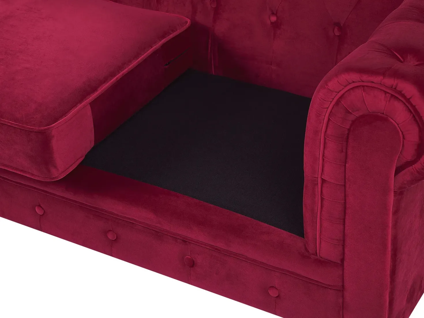 Divano 3 posti CHESTERFIELD Velluto Rosso scuro