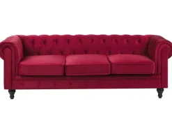 Divano 3 posti CHESTERFIELD Velluto Rosso scuro