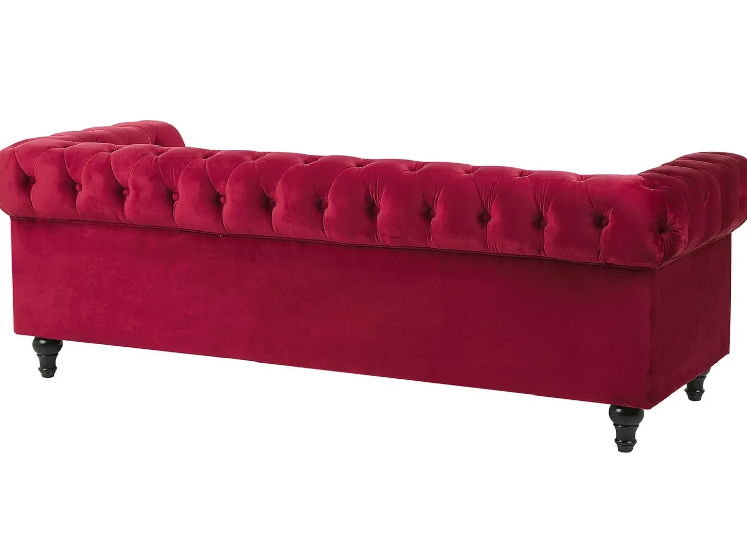 Divano 3 posti CHESTERFIELD Velluto Rosso scuro