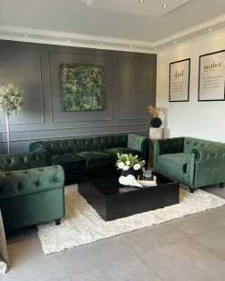Divano 3 posti CHESTERFIELD Velluto Verde smeraldo
