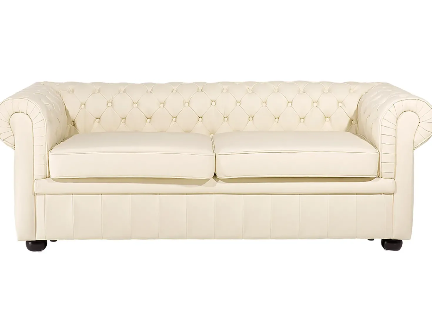 Divano 3 posti CHESTERFIELD Pelle naturale Beige chiaro