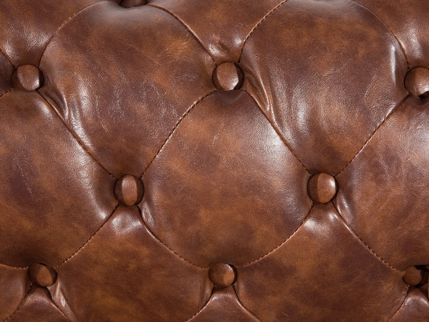 Divano 3 posti CHESTERFIELD Pelle sintetica Marrone dorato