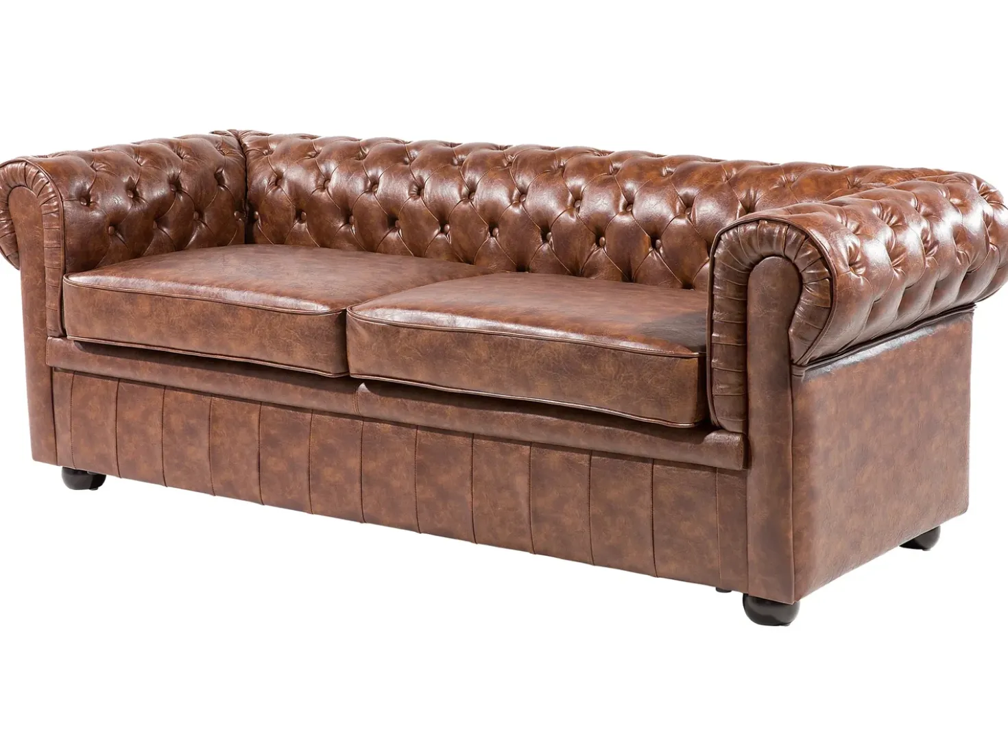 Divano 3 posti CHESTERFIELD Pelle sintetica Marrone dorato
