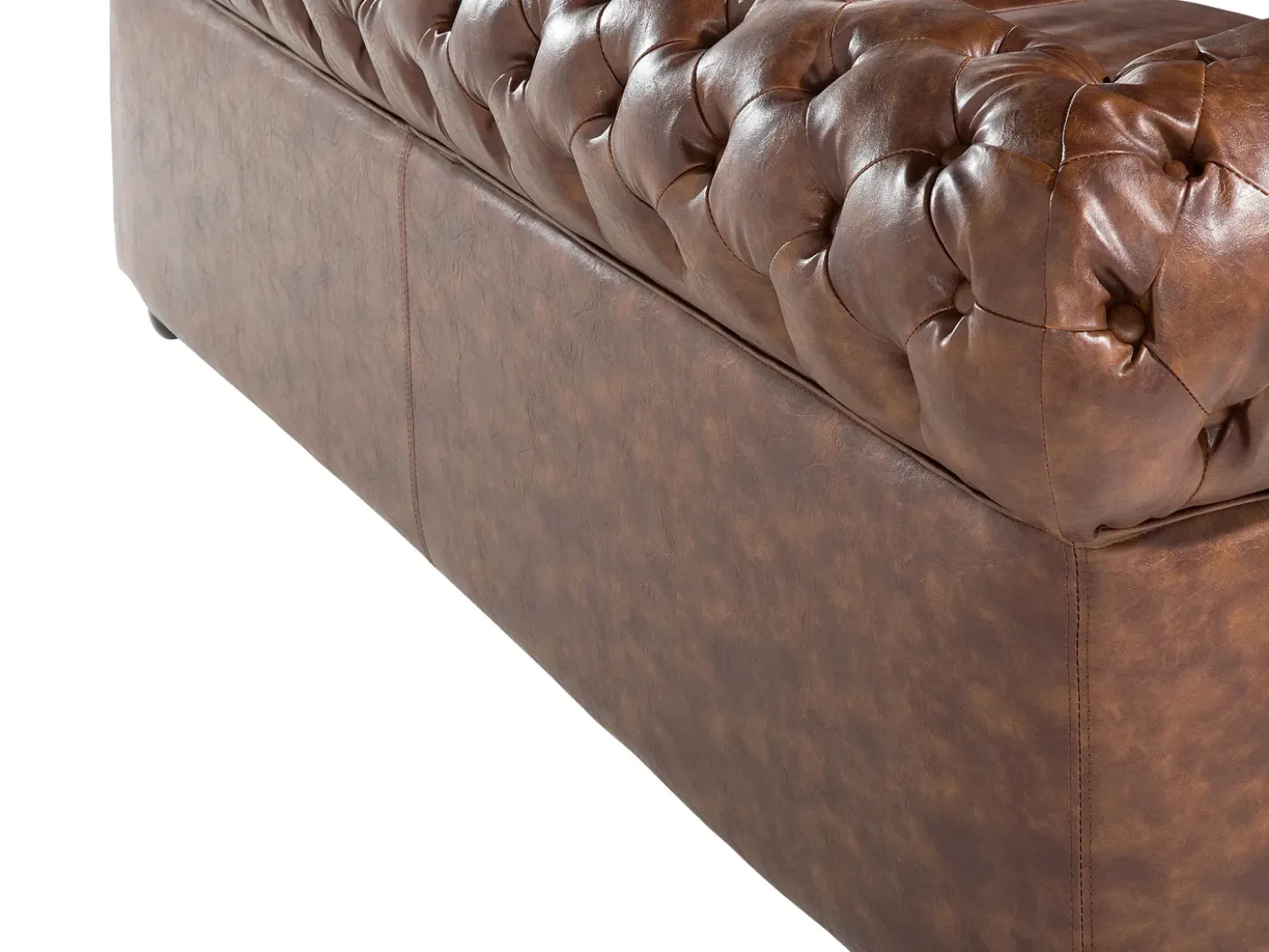 Divano 3 posti CHESTERFIELD Pelle sintetica Marrone dorato