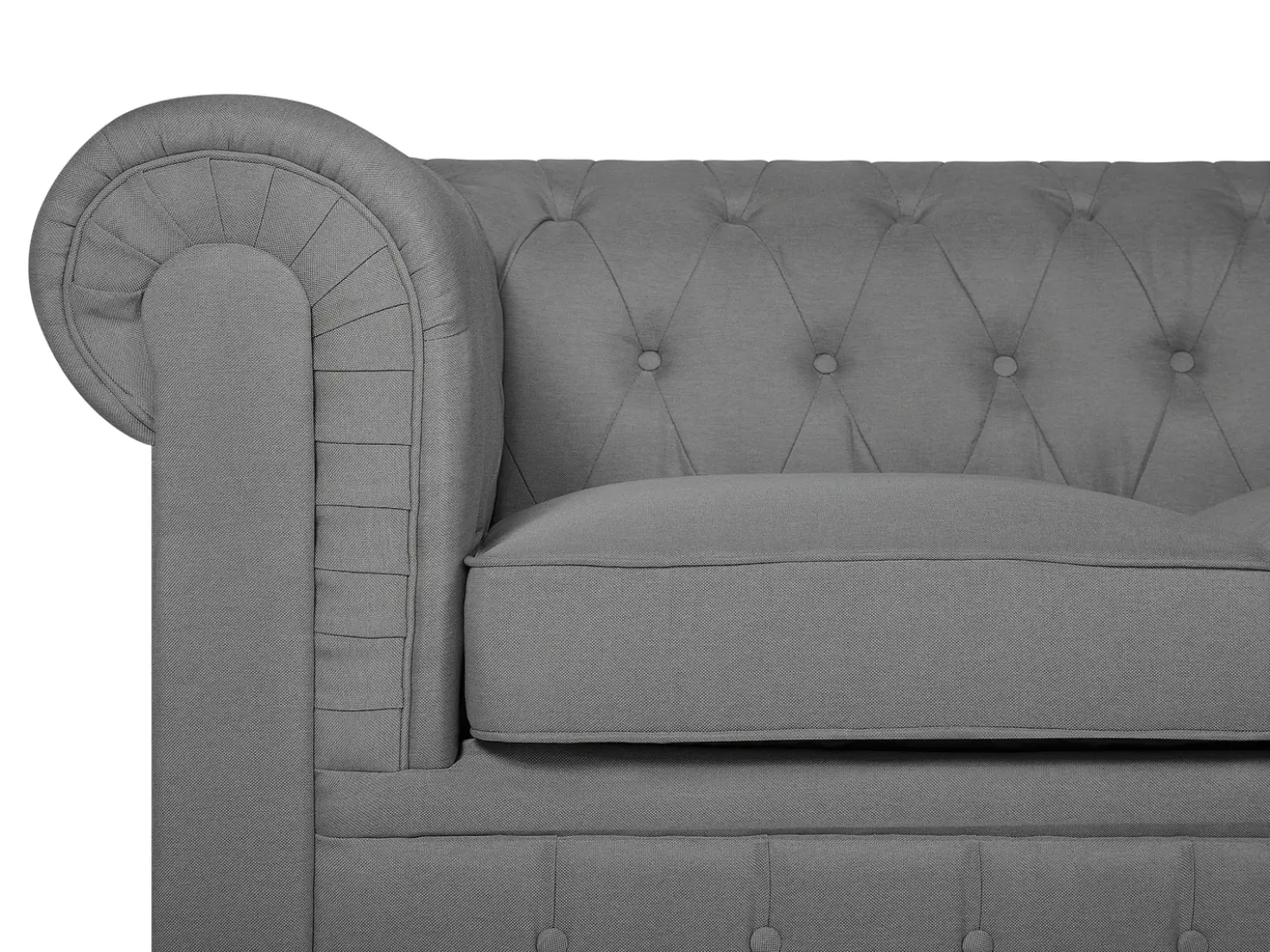 Divano 3 posti CHESTERFIELD Tessuto Grigio chiaro